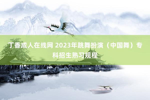 丁香成人在线网 2023年跳舞扮演（中国舞）专科招生熟习规程