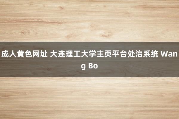 成人黄色网址 大连理工大学主页平台处治系统 Wang Bo