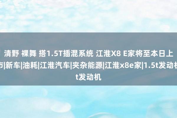 清野 裸舞 搭1.5T插混系统 江淮X8 E家将至本日上市|新车|油耗|江淮汽车|夹杂能源|江淮x8e家|1.5t发动机